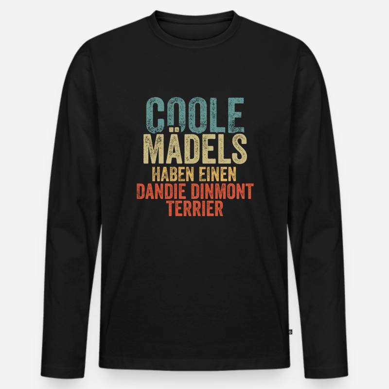 Dandie Dinmont Terrier - Männer Premium Bio Langarmshirt - Schwarz
