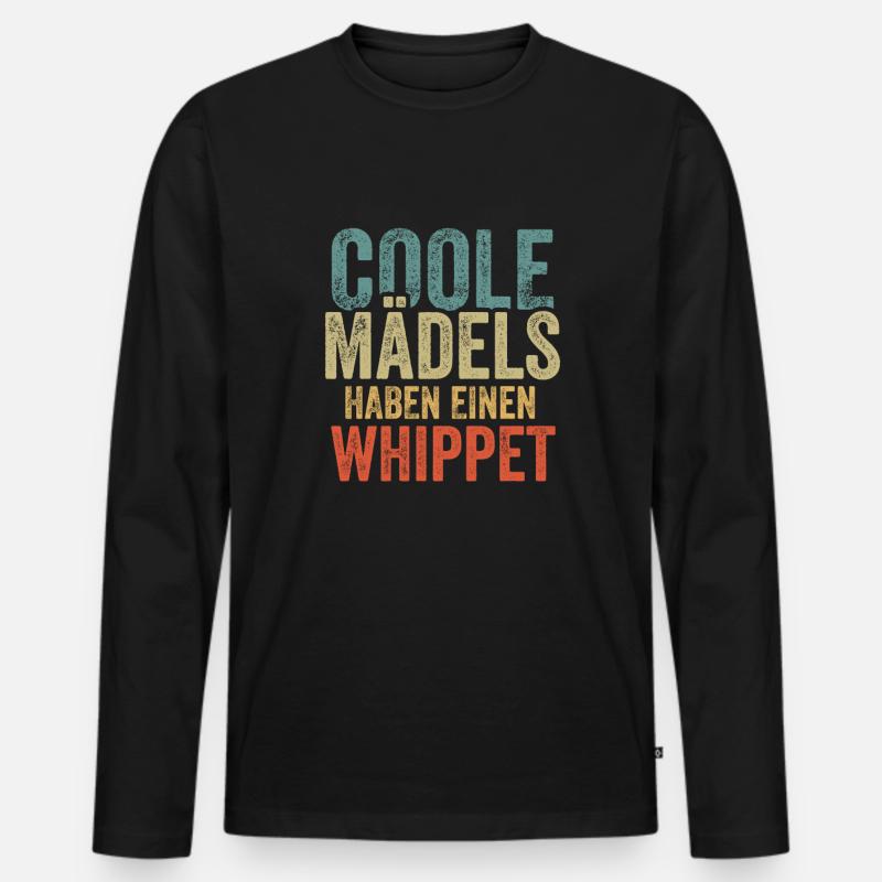 Whippet - Männer Premium Bio Langarmshirt - Schwarz
