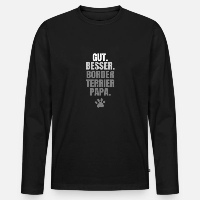 Border Terrier - Männer Premium Bio Langarmshirt - Schwarz