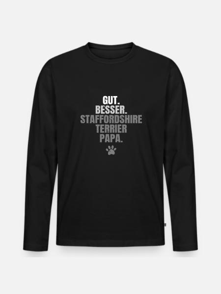 Staffordshire Terrier - Männer Premium Bio Langarmshirt - Schwarz