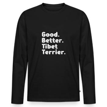 Tibetan Terrier - Men's Premium Organic Long Sleeve Shirt - black - Front - Nico (187cm)