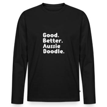 Aussiedoodle - T-shirt manches longues Premium bio Homme - noir - Devant - Nico (187cm)