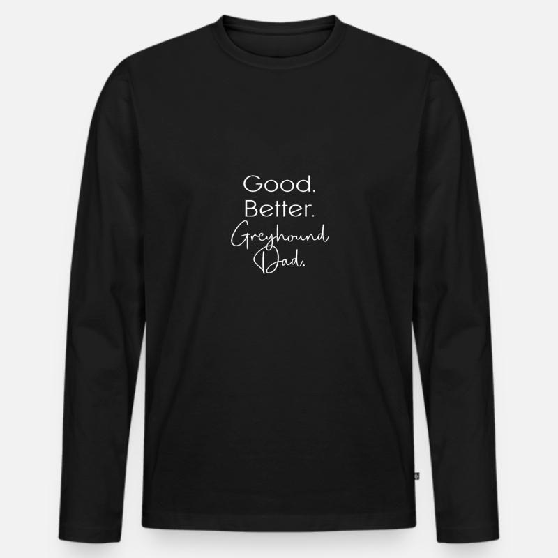 Greyhound - Männer Premium Bio Langarmshirt - Schwarz