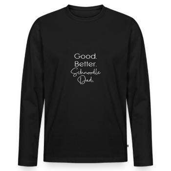 Schnoodle - Männer Premium Bio Langarmshirt - Schwarz - Vorne - Nico (187cm)