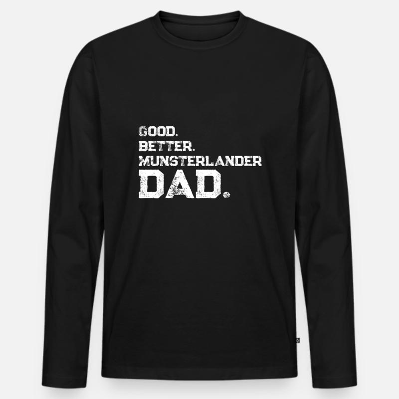 Münsterländer - Männer Premium Bio Langarmshirt - Schwarz