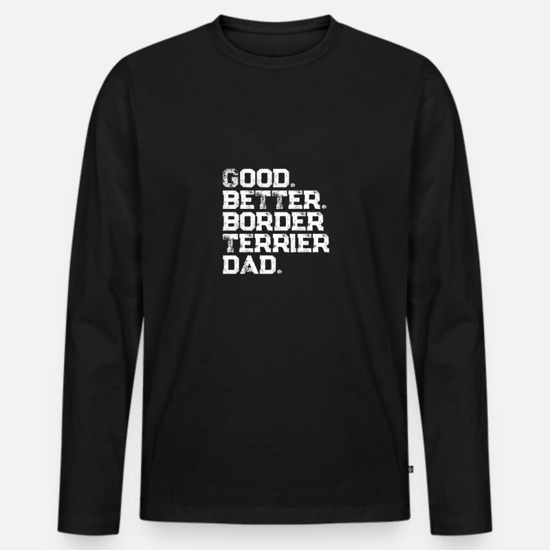 Border Terrier - Männer Premium Bio Langarmshirt - Schwarz