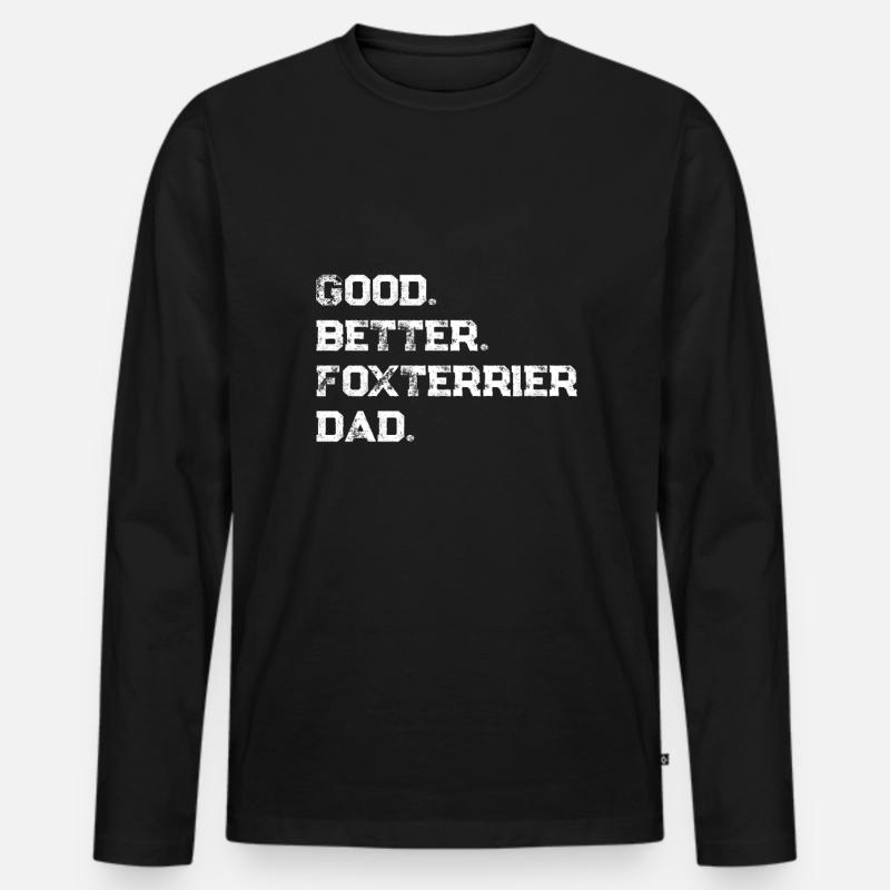 Foxterrier - Männer Premium Bio Langarmshirt - Schwarz