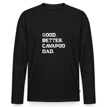Cavapoo - T-shirt manches longues Premium bio Homme - noir - Devant - Nico (187cm)