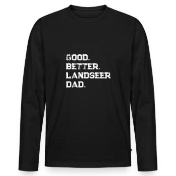 Landseer - T-shirt manches longues Premium bio Homme - noir - Devant - Nico (187cm)
