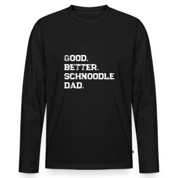 Schnoodle - Männer Premium Bio Langarmshirt - Schwarz - Vorne - Nico (187cm)