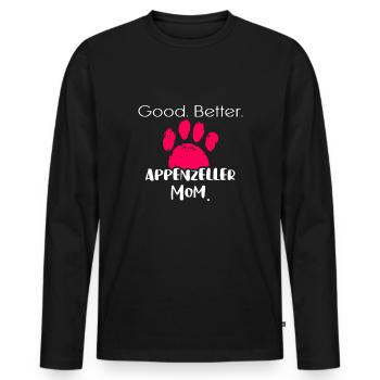 Appenzeller - Männer Premium Bio Langarmshirt - Schwarz - Vorne - Nico (187cm)