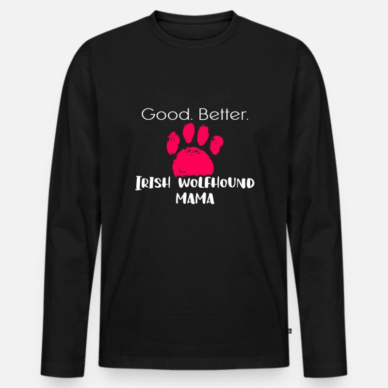 Irischer Wolfshund - Männer Premium Bio Langarmshirt - Schwarz