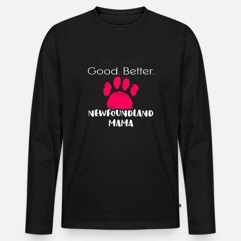Neufundländer - Männer Premium Bio Langarmshirt - Schwarz