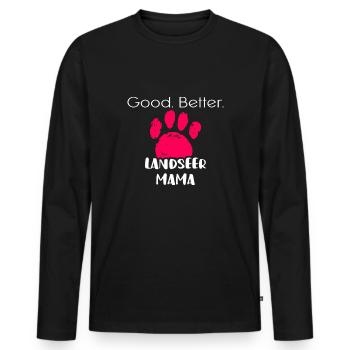 Landseer - T-shirt manches longues Premium bio Homme - noir - Devant - Nico (187cm)
