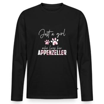 Appenzeller - Männer Premium Bio Langarmshirt - Schwarz - Vorne - Nico (187cm)