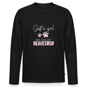 Beauceron - T-shirt manches longues Premium bio Homme - noir - Devant - Nico (187cm)