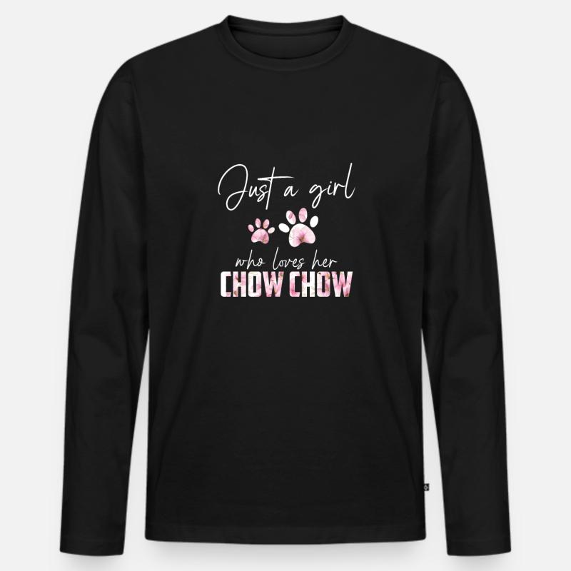Chow Chow - Männer Premium Bio Langarmshirt - Schwarz