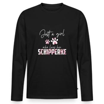 Schipperke - Männer Premium Bio Langarmshirt - Schwarz - Vorne - Nico (187cm)
