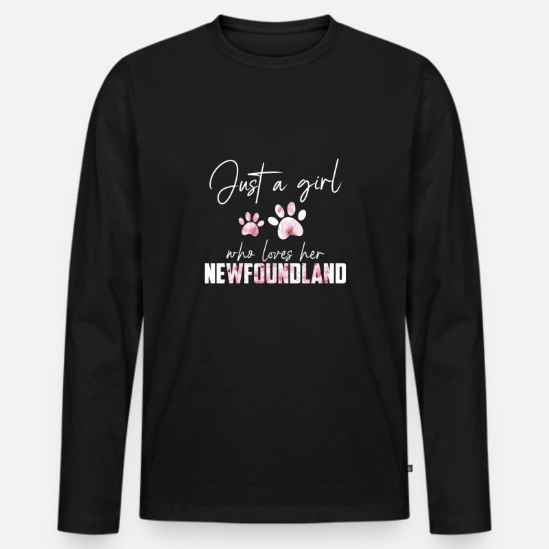 Neufundländer - Männer Premium Bio Langarmshirt - Schwarz