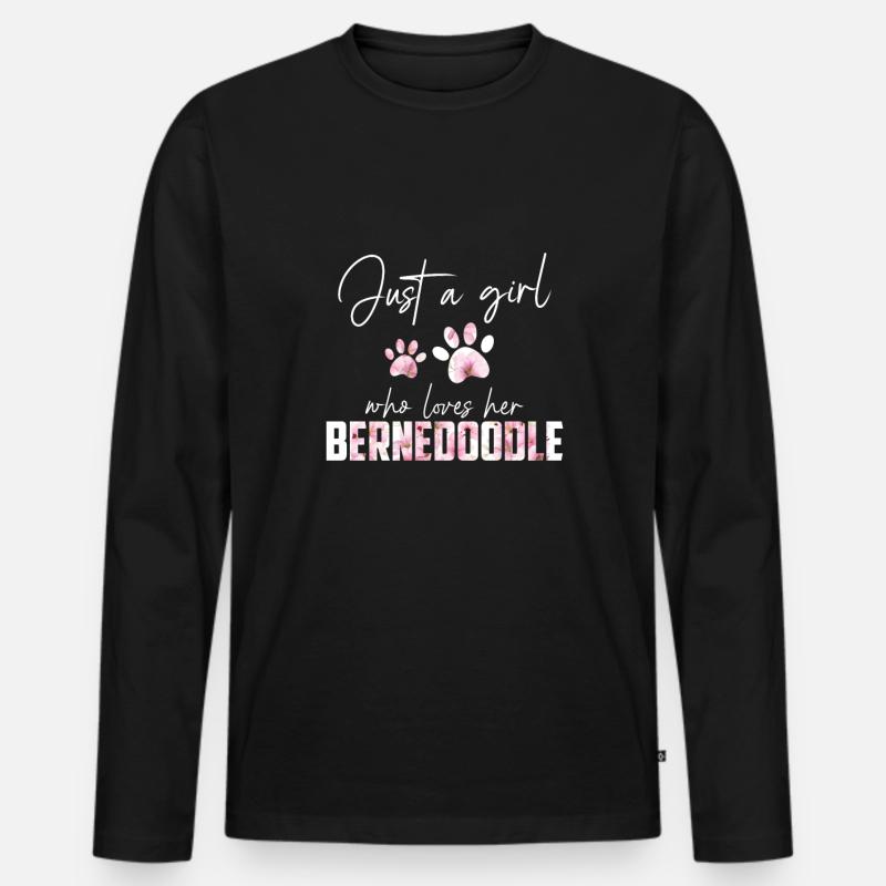 Bernedoodle - Männer Premium Bio Langarmshirt - Schwarz