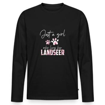 Landseer - T-shirt manches longues Premium bio Homme - noir - Devant - Nico (187cm)