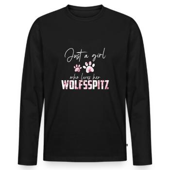 Keeshond - Men's Premium Organic Long Sleeve Shirt - black - Front - Nico (187cm)