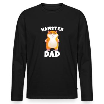 Papa hamster - T-shirt manches longues Premium bio Homme - noir - Devant - Nico (187cm)