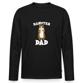 Papa hamster - T-shirt manches longues Premium bio Homme - noir - Devant - Nico (187cm)