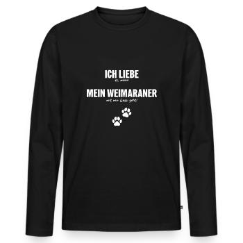 Ich liebe (es, wenn) mein Weimaraner... - Männer Premium Bio Langarmshirt - Schwarz - Vorne - Nico (187cm)