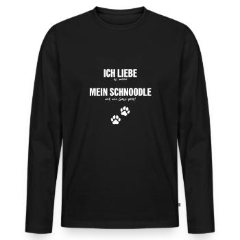 Ich liebe (es, wenn) mein Schnoodle... - Männer Premium Bio Langarmshirt - Schwarz - Vorne - Nico (187cm)