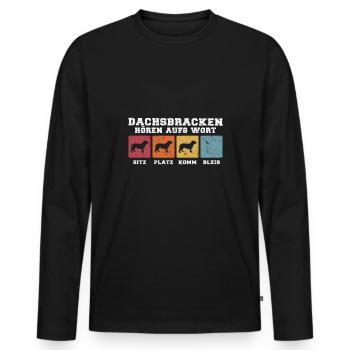 Dachsbracke hören aufs Wort - Männer Premium Bio Langarmshirt - Schwarz - Vorne - Nico (187cm)