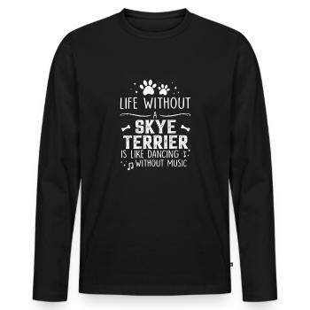 Life without Skye Terrier - Männer Premium Bio Langarmshirt - Schwarz - Vorne - Nico (187cm)