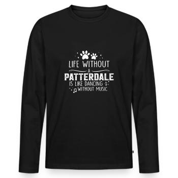 Life without Patterdale - Men's Premium Organic Long Sleeve Shirt - black - Front - Nico (187cm)