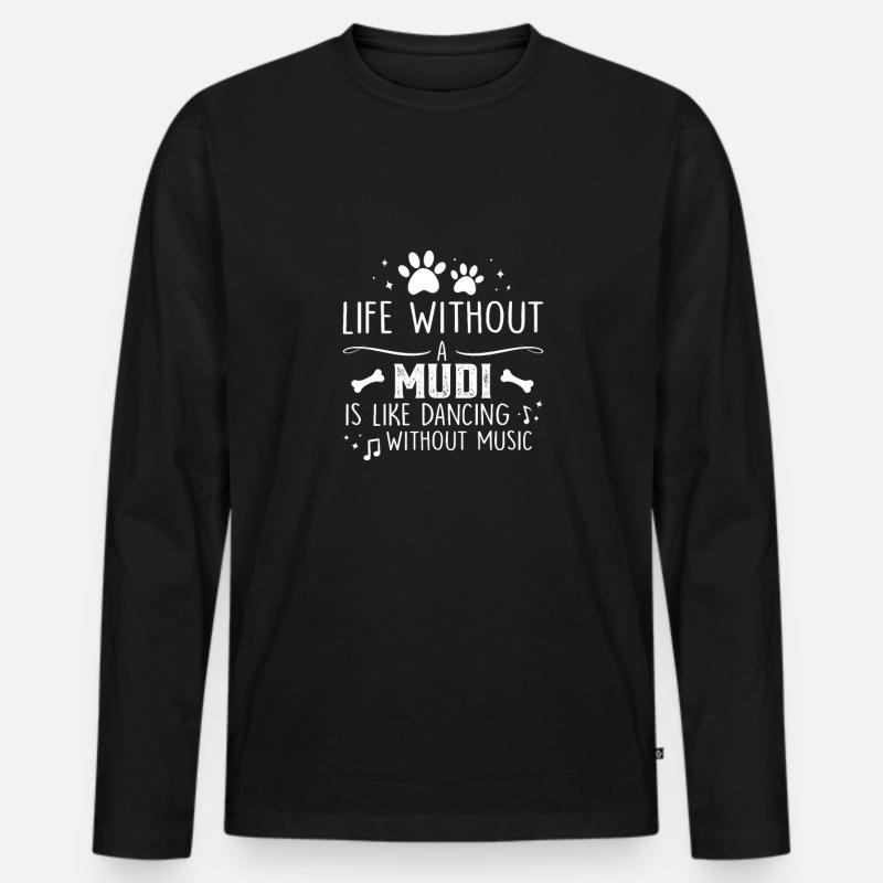 Life without Mudi - Männer Premium Bio Langarmshirt - Schwarz