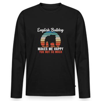 Deutsch bulldog me rend heureux que tu ne sois pas tellement - T-shirt manches longues Premium bio Homme - noir - Devant - Nico (187cm)