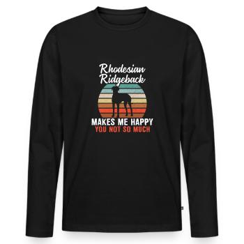 Rhodesian ridgeback makes me happy you not so much - Männer Premium Bio Langarmshirt - Schwarz - Vorne - Nico (187cm)