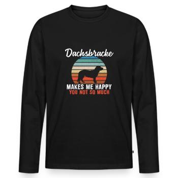 Dachsbracke me rend heureux que tu ne sois pas tellement - T-shirt manches longues Premium bio Homme - noir - Devant - Nico (187cm)