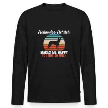 Hollandse Herder me rend heureux que tu ne sois pas tellement - T-shirt manches longues Premium bio Homme - noir - Devant - Nico (187cm)