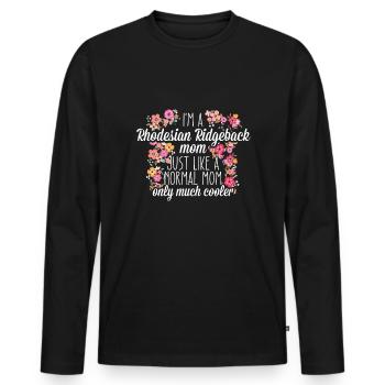 Rhodesian Ridgeback Mom - Men's Premium Organic Long Sleeve Shirt - black - Front - Nico (187cm)