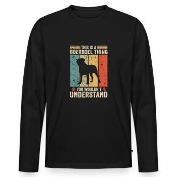 This is a Boerboel thing - Männer Premium Bio Langarmshirt - Schwarz - Vorne - Nico (187cm)