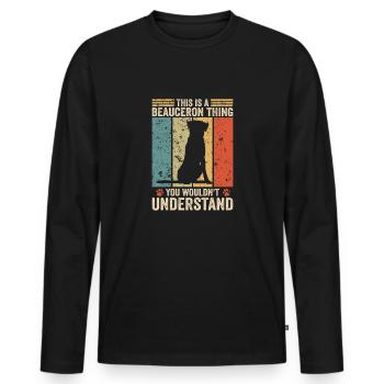 This is a Beauceron thing - Männer Premium Bio Langarmshirt - Schwarz - Vorne - Nico (187cm)
