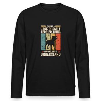 C’est un truc de Jack Russell Terrier - T-shirt manches longues Premium bio Homme - noir - Devant - Nico (187cm)