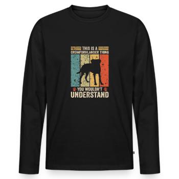 This is a Kromfohrländer thing - Männer Premium Bio Langarmshirt - Schwarz - Vorne - Nico (187cm)
