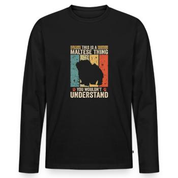 This is a Maltese thing - Männer Premium Bio Langarmshirt - Schwarz - Vorne - Nico (187cm)
