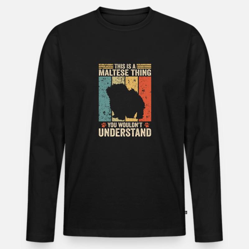 This is a Maltese thing - Männer Premium Bio Langarmshirt - Schwarz