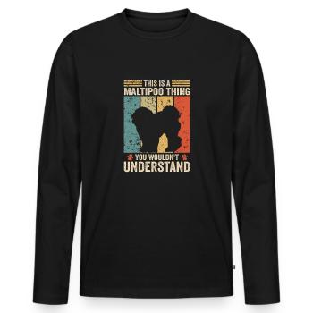 This is a Maltipoo thing - Männer Premium Bio Langarmshirt - Schwarz - Vorne - Nico (187cm)