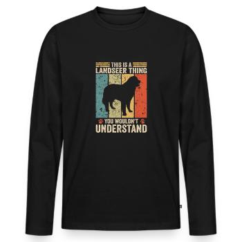 This is a Landseer thing - Männer Premium Bio Langarmshirt - Schwarz - Vorne - Nico (187cm)