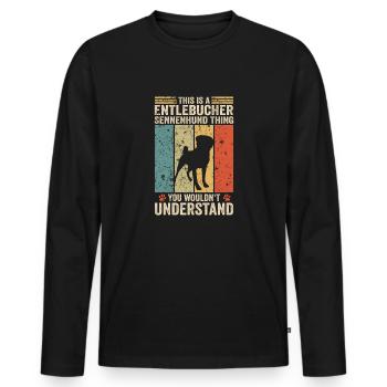 Ceci est un truc de chien de montagne Entlebucher - T-shirt manches longues Premium bio Homme - noir - Devant - Nico (187cm)