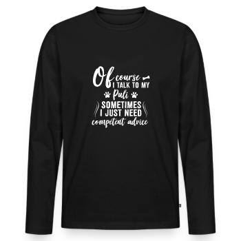 Bien sûr, je parle avec mon Puli - T-shirt manches longues Premium bio Homme - noir - Devant - Nico (187cm)