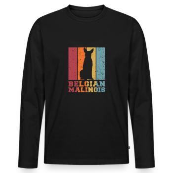 Belgian Shepherd Dog - Men's Premium Organic Long Sleeve Shirt - black - Front - Nico (187cm)